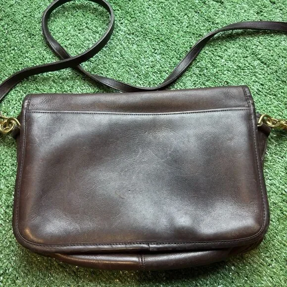 Vintage 90s Coach City Bag Mahogany Brown Leather Shoulder Crossbody Bag 4802 - Picture 6 of 10